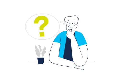 illustration showing man pondering