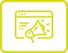 lime colored megaphone icon
