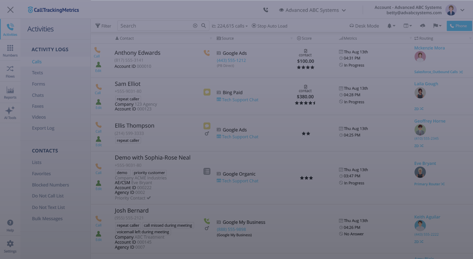 call tracking interactive demo cover with CTM activity log