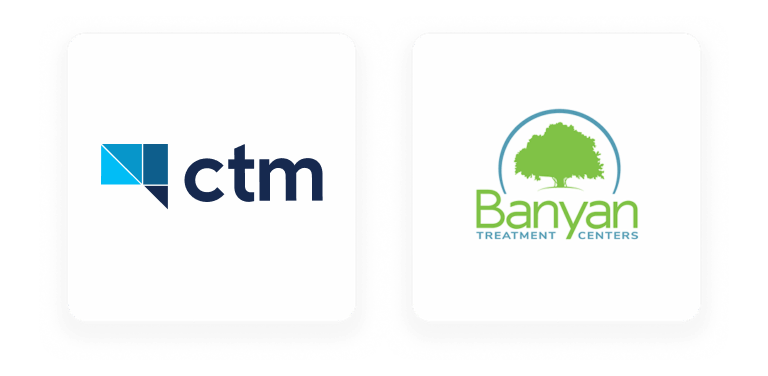 Logo images of CTM and Banyan Treatment Centers.