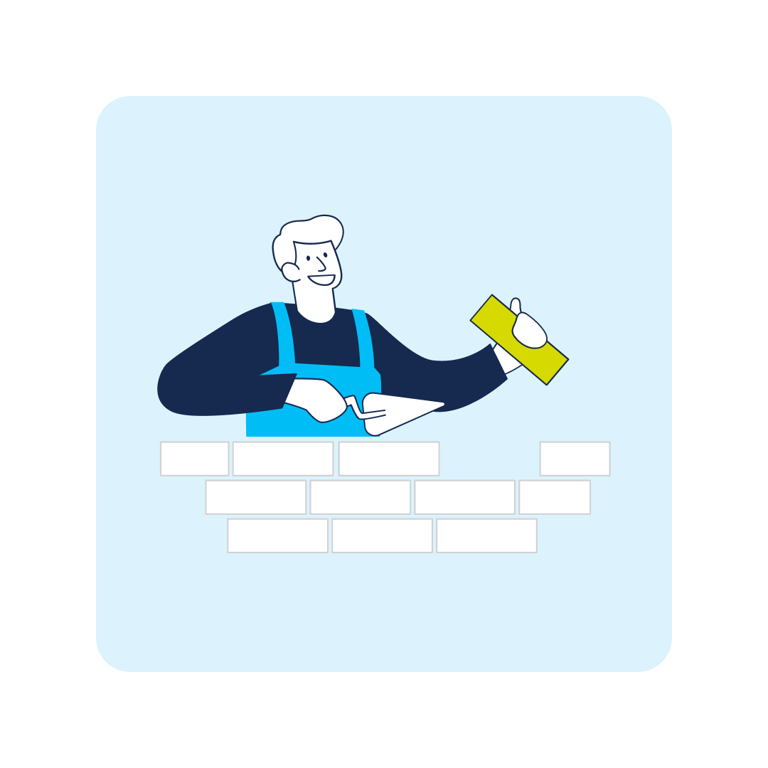 illustration image of person building with blocks for home services