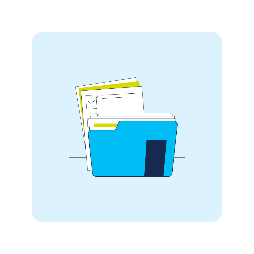 illustration of case studies in a folder